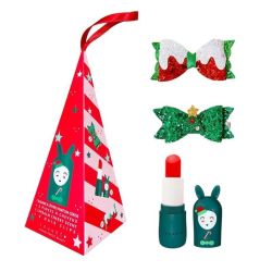 Coffret Cone Bunny X-Mas - Baume à Lèvres Cerise + 2 Barrettes