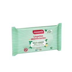 Lingettes Desinfectantes Multi-Usages - 12 unites