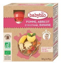 Vitbabybio. Mes Fruits Gourde Pomme Abricot Banane