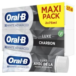 3D White Advanced Luxe Charbon Dentifrice - 2 x 75 ml