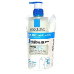 Lipikar crème lavante relipidante et recharge peau sèche 2x400ml