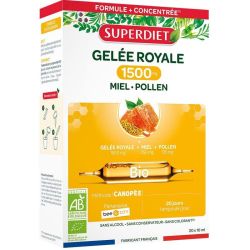 Gelée Royale 1500 Miel Pollen Bio - 20 ampoules