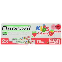 Fluocaril Dent Kids 0-6 Gel Frais 75Mlx2