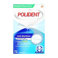 Polident Nettoyant A/Bact A/Tartre Cpr 72