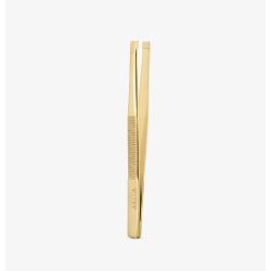 Pince a epiler doree a bouts droits - 8 cm