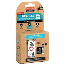 Bracelet Anti-Moustiques - Pivoine - 1 bracelet + recharge 6 ml