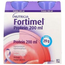 Protein Sensations 2.4 kcal/ml - SENSATION FROIDE Saveur Fraise Givrée - 4 x 200 ml