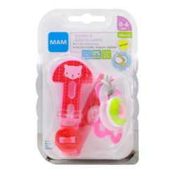 Mam Sucette & attache-sucette universel fille 0-6 mois