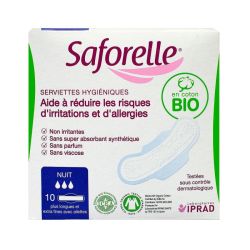 Saforelle Coton Protect Serviette Nuitx10