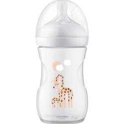 Natural Response - Biberon Valve Air Free - Motif Girafe - Dès 1 mois - 260 ml