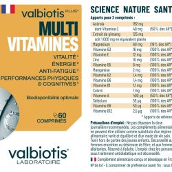 Valbiotis Plus® Multi-vitamines - 60 comprimés