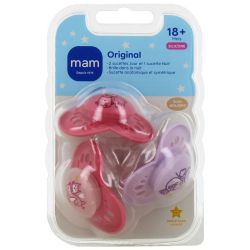MAM Original Sucette Silicone 18 mois et + - Rose