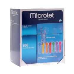 Microlet Lancettes colorées pour autopiqueur - 200 lancettes