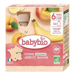 Pomme et Abricot d'Occitanie Banane - 4 x 90 g