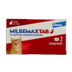 MilbemaxTab Vermifuge Chat +2kg - 2 comprimés