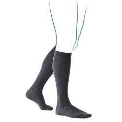 Thuasne Venoflex Fast Coton Chaussettes de Contention Homme Classe 2 - Taille 2 Long Ardoise