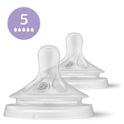 NATURAL RESPONSE - Tétines en Silicone - Débit 5 - 2 unités