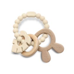 Anneau de dentition silicone et hetre RABIT Premium - beige - 1 unite