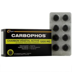Carbophos - Charbon Végétal Activé 1200 mg - 40 comprimés à croquer