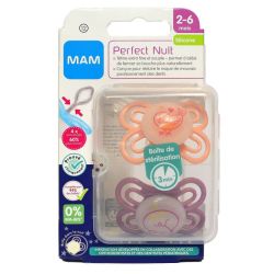 Mam 2 sucettes Perfect nuit silicone 2-6 mois