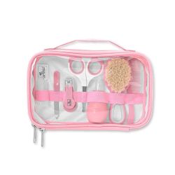 Hygiene set with travel case DELUXE Baby Care - pink - 21/15/5 cm