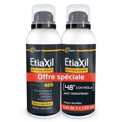 Anti-transpirant Homme Contrôle 48h - Transpiration Modérée MEN - 2 x 150 ml