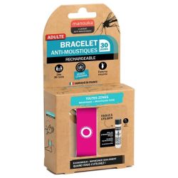 Bracelet Anti-Moustiques + Recharge - Fuschia - 6 ml
