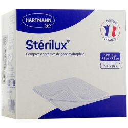 Sterilux ES Compresses Steriles - 7,5x7,5cm - 50 sachets