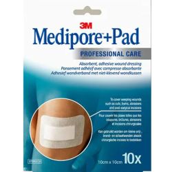 Medipore + Pad - 10 x 10 cm, 10 pansements