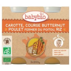 Vitbabybio Carotte Cour Poulet Riz 2X200G