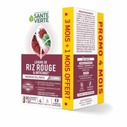 Santé Verte levure de riz rouge et Artichaut 90+30 Comprimés