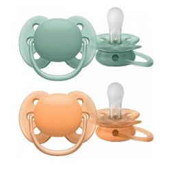 Ultra Soft 2 Sucettes Orthodontiques Silicone 0-6 Mois