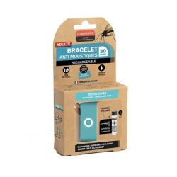 Bracelet Anti-Moustiques + Recharge 6 ml - Bleu Lagon