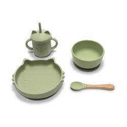 Set repas 4 pièces en silicone - Vert