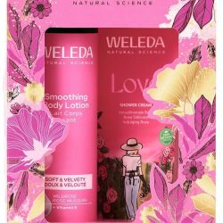 Coffret de Noël Corps Rose - Rose - Lait Corps lissant Rose musquée 250 ml, Love Crème de Douche Rose délicate 200 ml