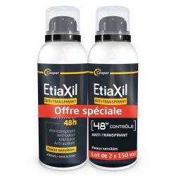 Anti-transpirant Homme Contrôle 48h - Transpiration Modérée MEN - 2 x 150 ml