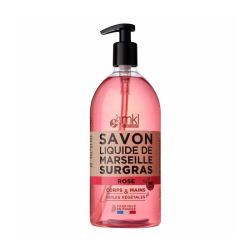 Savon de Marseille Liquide - Rose – Nettoyant doux corps – 1 L