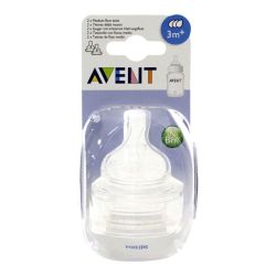 2 tétines 3 mois+ débit moyen