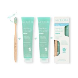 Kit Dentifrice Soin Complet Menthe Bio - 2 x 75 ml + brosse a dents