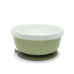 Silicone Vacuum Bowl With Lid Premium - green