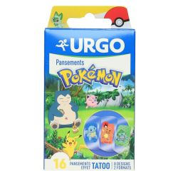 Urgo 16 pansements Pokemon effet Tatoo 2 formats