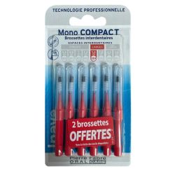 Brossettes Interdentaires Mono Compact Rouge 1,5 mm - 6 brossettes