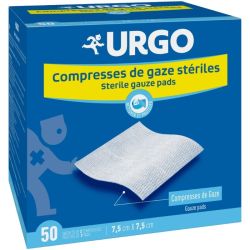 Compresses de gaze steriles 7,5 x 7,5 cm - 50 sachets de 2