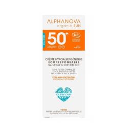 Crème solaire certifiée bio hypoallergénique visage SPF 50+ SUN - 50 g