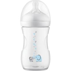 Natural Response - Biberon Valve Air Free - Motif Elephant - 260 ml