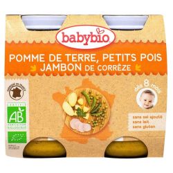Vitbabybio Petit pot menu pomme de terre petits pois & jambon 2x200g