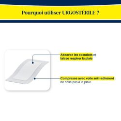 Urgostérile Pansements Peaux Sensibles Grand Format - 10 cm x 8 cm