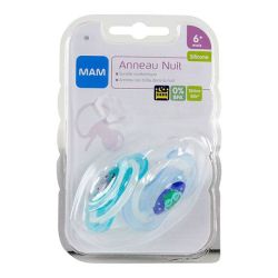 Mam 2 Sucettes nuit silicone +6 mois