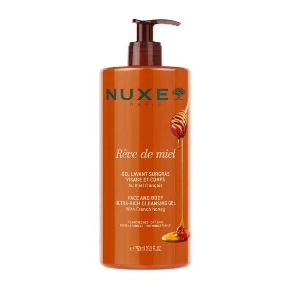 Gel lavant surgras visage et corps REVE DE MIEL - 750 ml