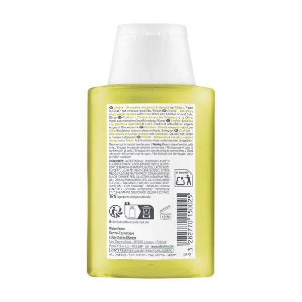 Shampoing au Cédrat VITALITÉ - 100 ml